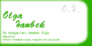 olga hambek business card